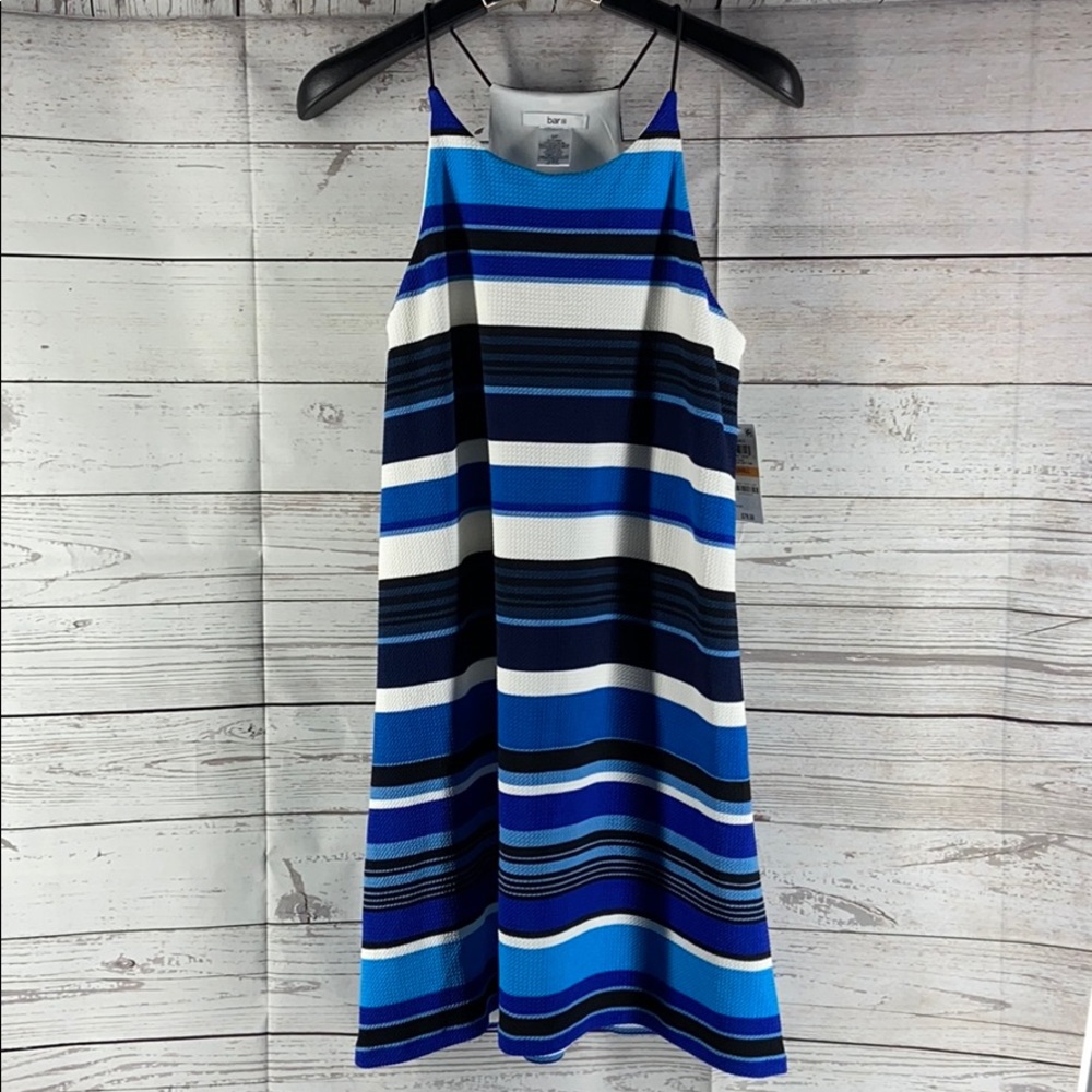 Bar III Blue Striped Tank Top Dress Size S